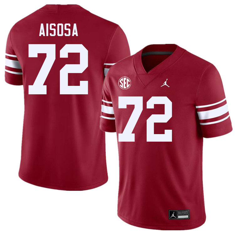 #72 Josh Aisosa Oklahoma Sooners 2024 SEC Conference College Football Jerseys-Throwback